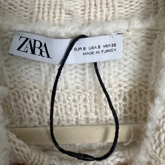 NWOT ZARA Alpaca Blend Long Sleeve Open Knit Lace Boho Blogger Favorite Sweater - Picture 9 of 11